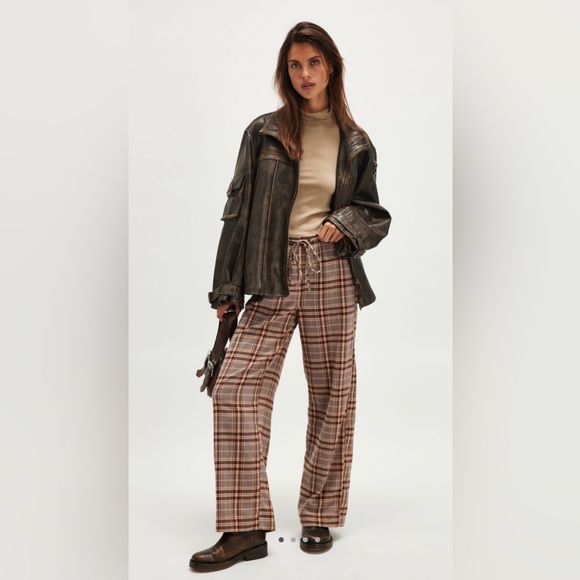 Free People Pants - NWT Free People M Hudson Canyon Pants in Neutral Combo New $98 Brown